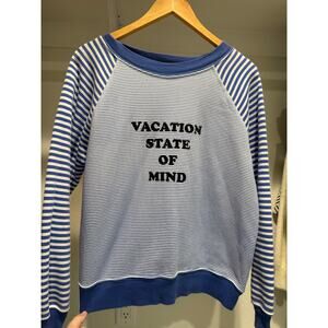 Wildfox‎ Vacation State of Mind Striped Crew Neck Women's Sweatshirt Size XS